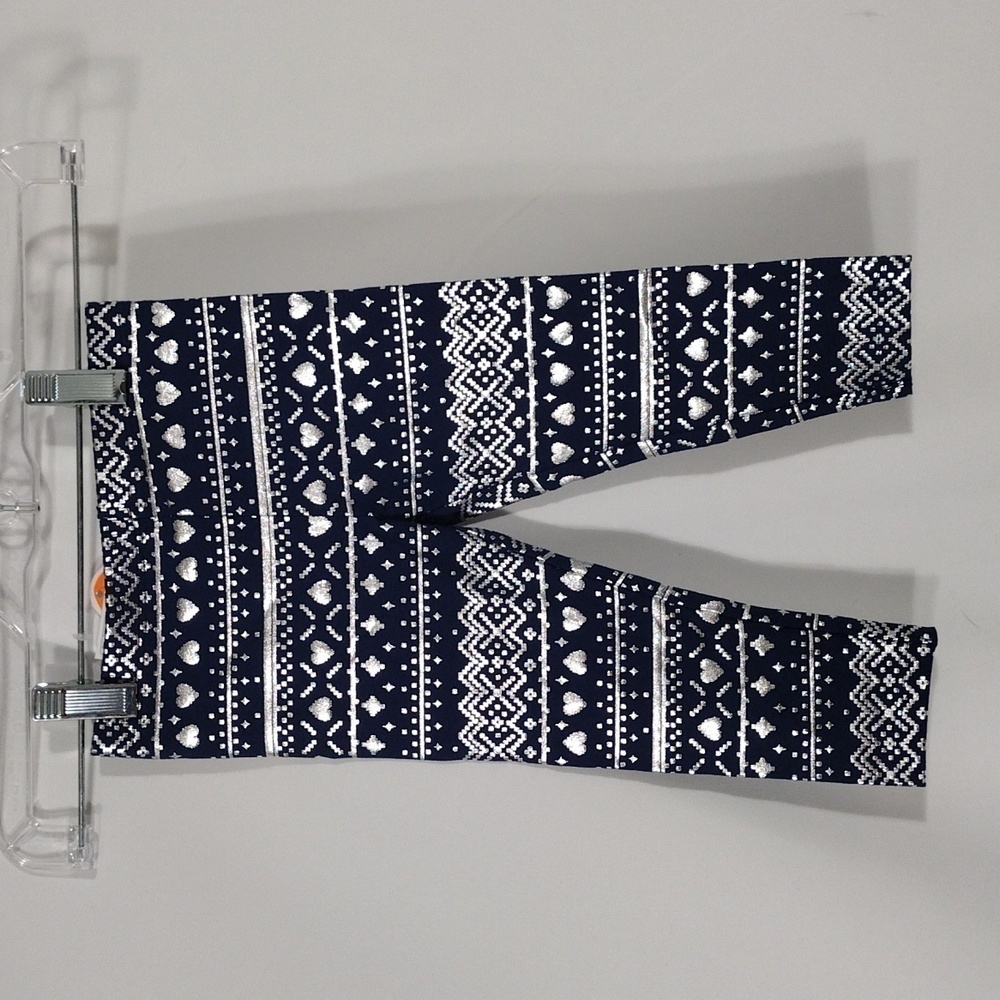 NWT Jumping Beans Tough Cotton Legging size 18 months girls Silver and Blue